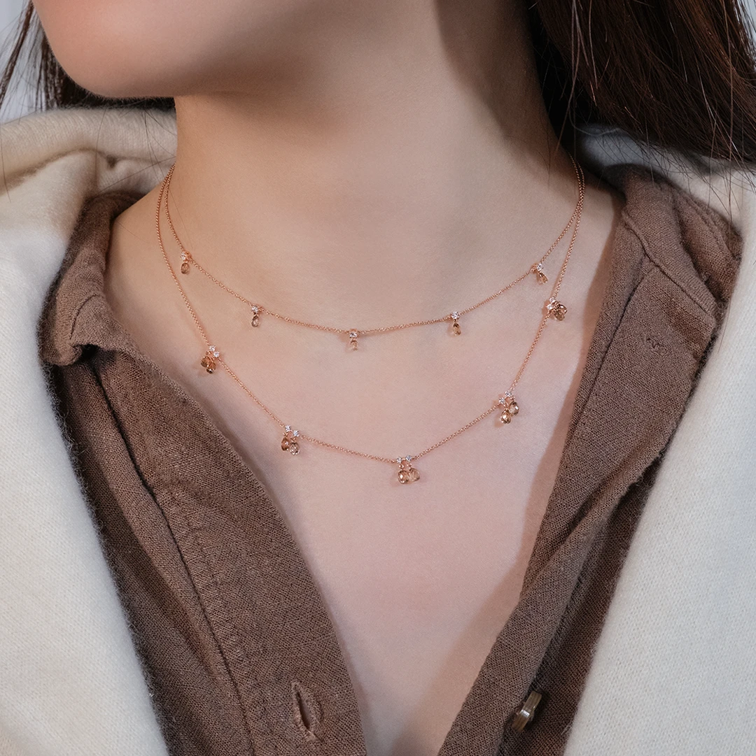 Ballerina briolette brown diamond necklace